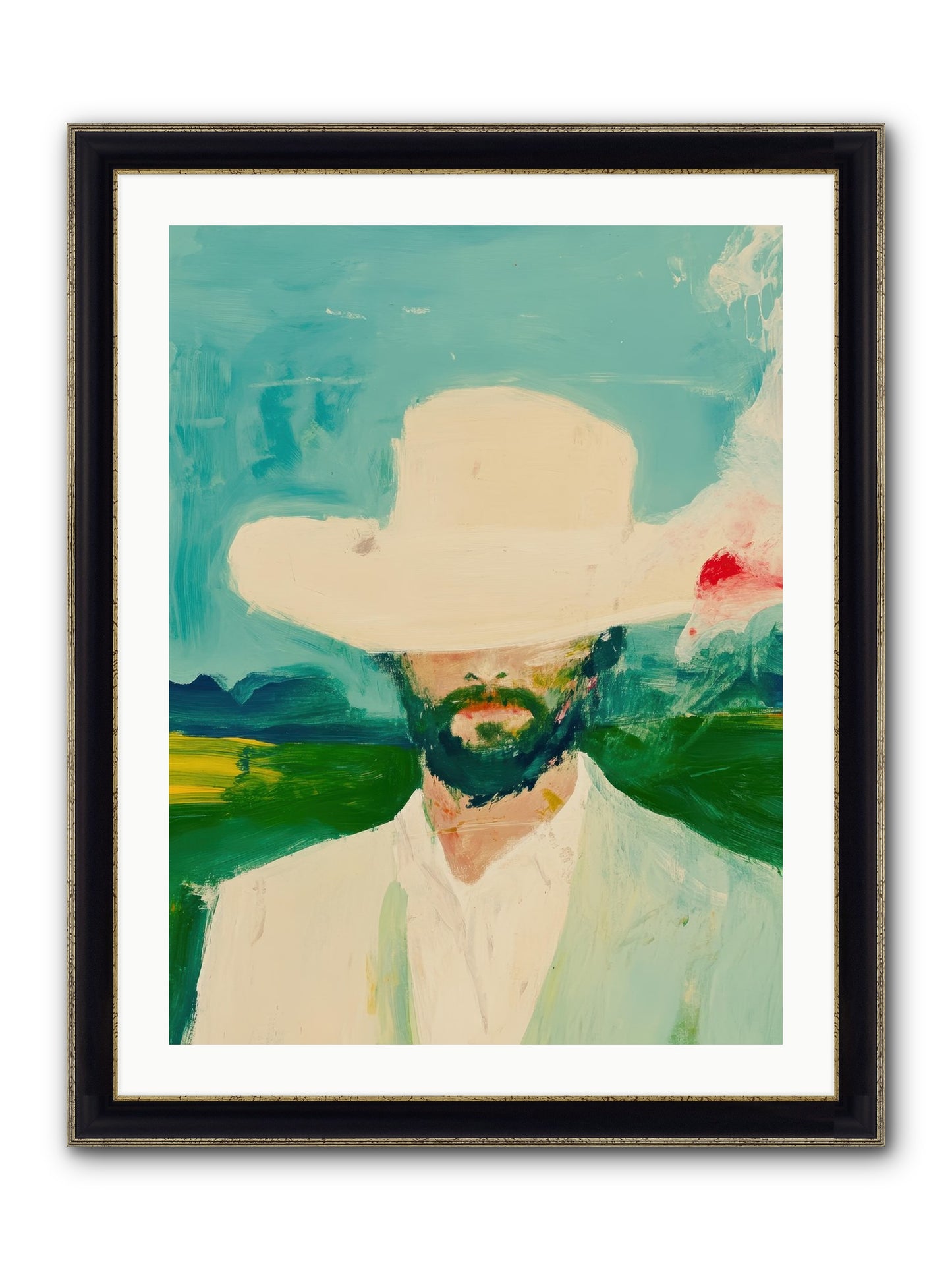 Badlands Silhouette Framed Print - Black & Gold 24x32