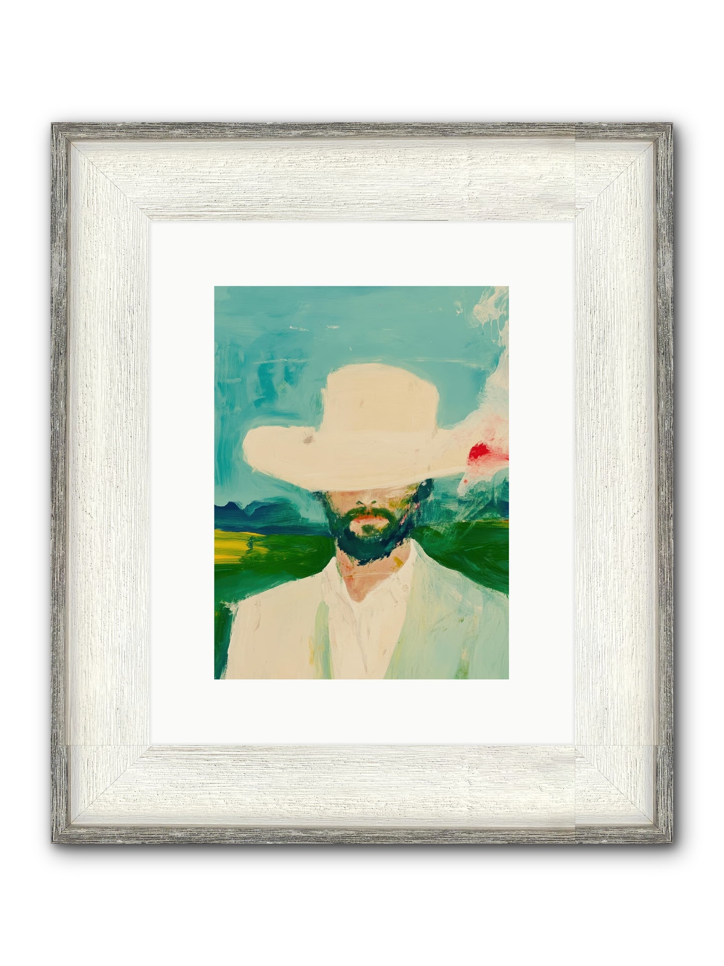Badlands Silhouette Framed Print - Driftwood White 9x12