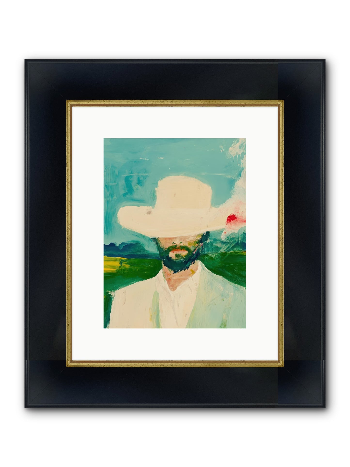 Badlands Silhouette Framed Print - Wide Black w/Gold 9x12