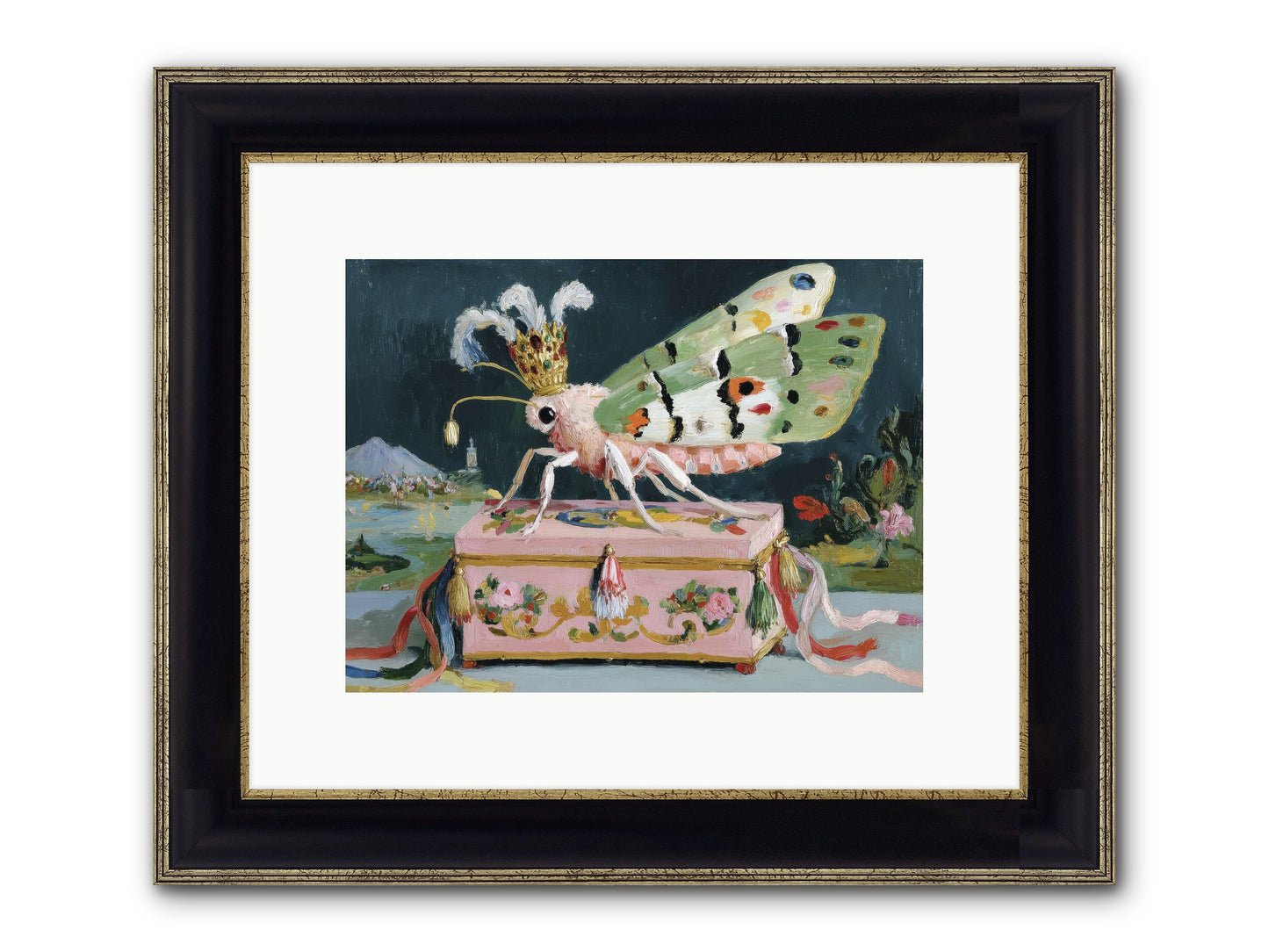 Ballet Of The Luminous Framed Print - Black & Gold 12x9