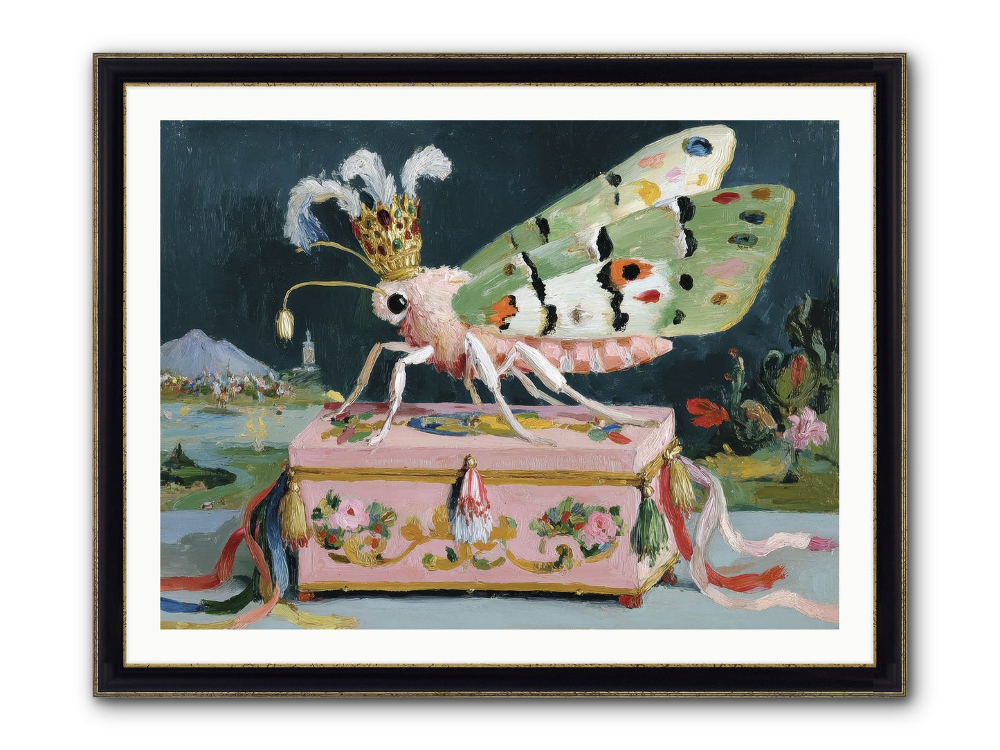 Ballet Of The Luminous Framed Print - Black & Gold 40x30