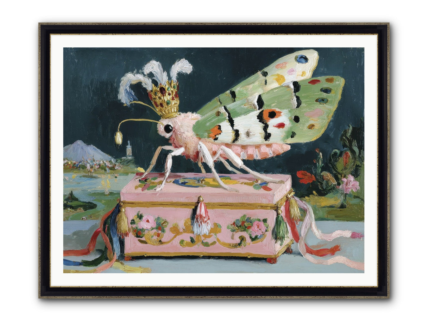 Ballet Of The Luminous Framed Print - Black & Gold 48x36