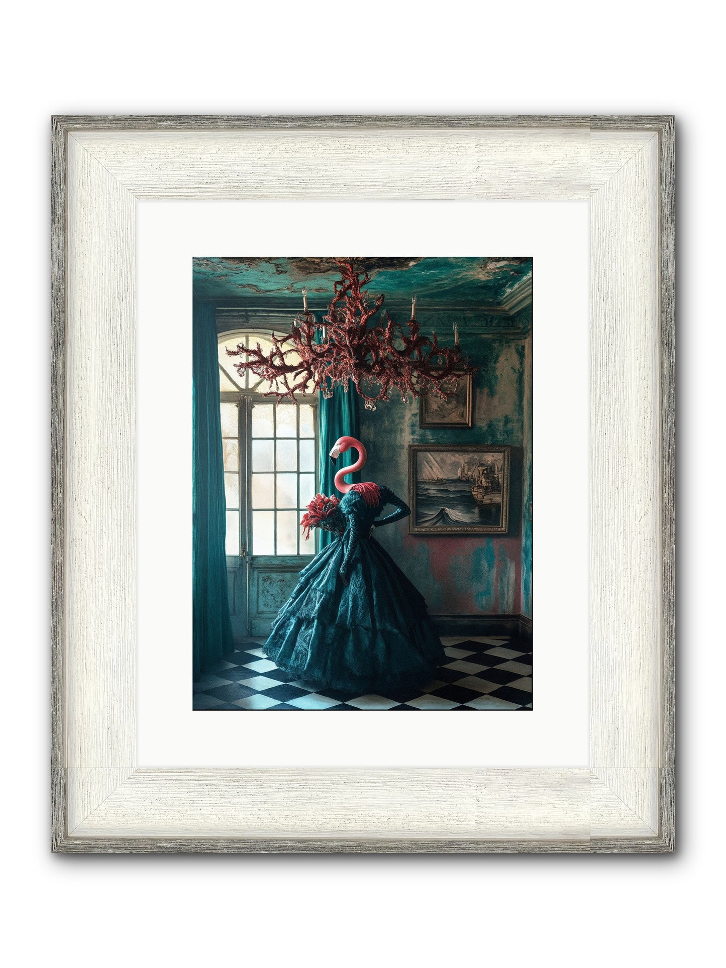 Ballrooms Below Sea Framed Print - Driftwood White 12x16