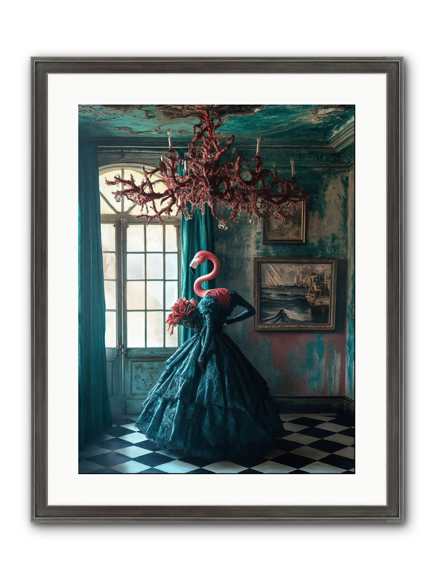 Ballrooms Below Sea Framed Print - Slimwoods Black/Silver 18x24