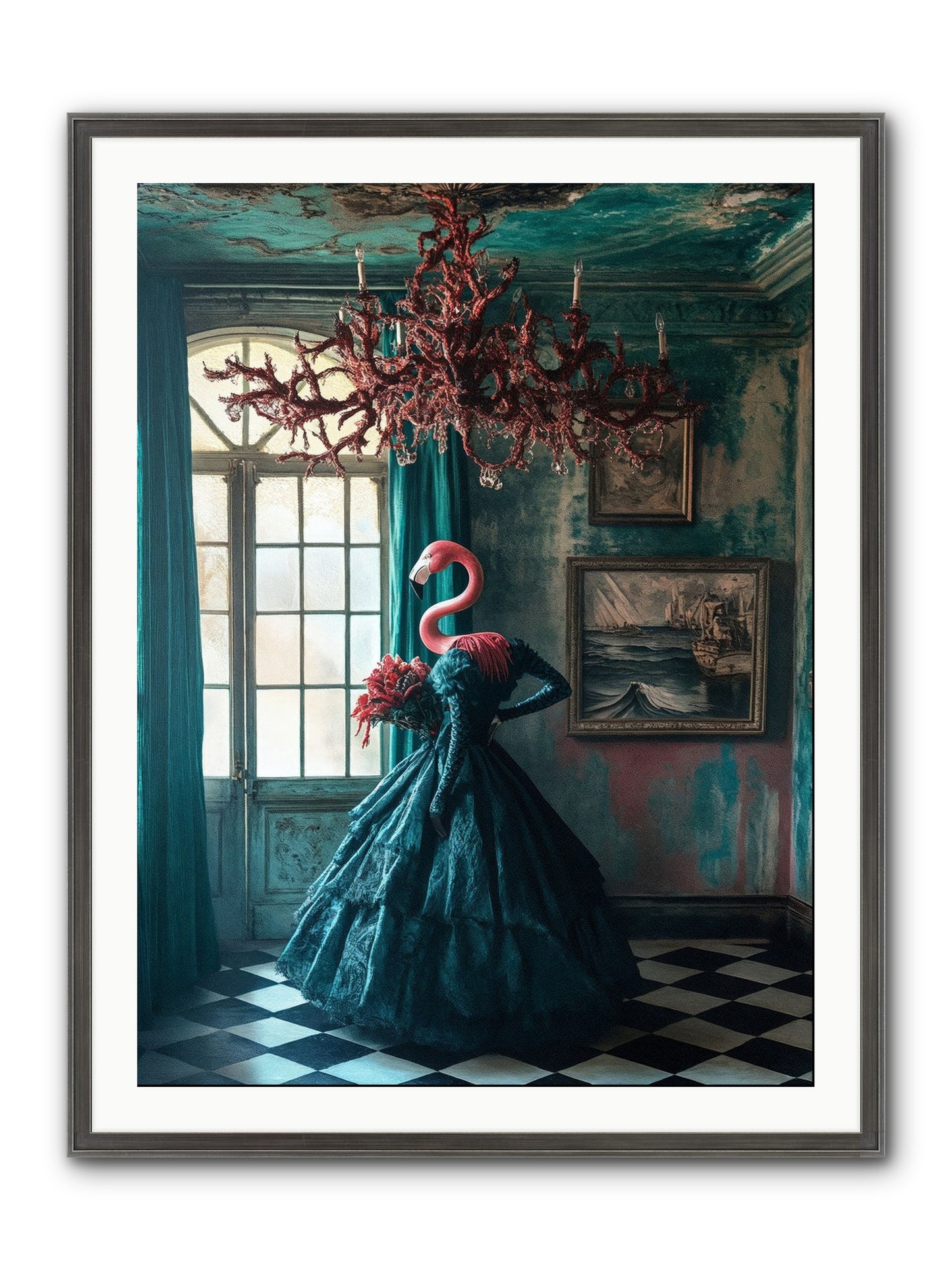 Ballrooms Below Sea Framed Print - Slimwoods Black/Silver 30x40