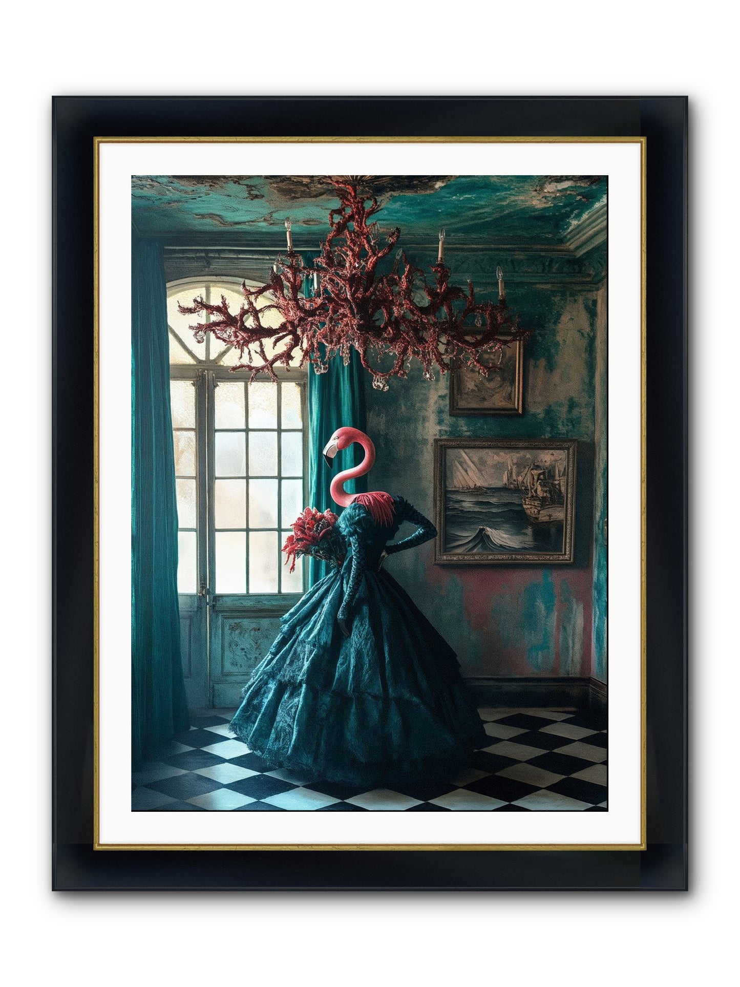 Ballrooms Below Sea Framed Print - Wide Black w/Gold 30x40