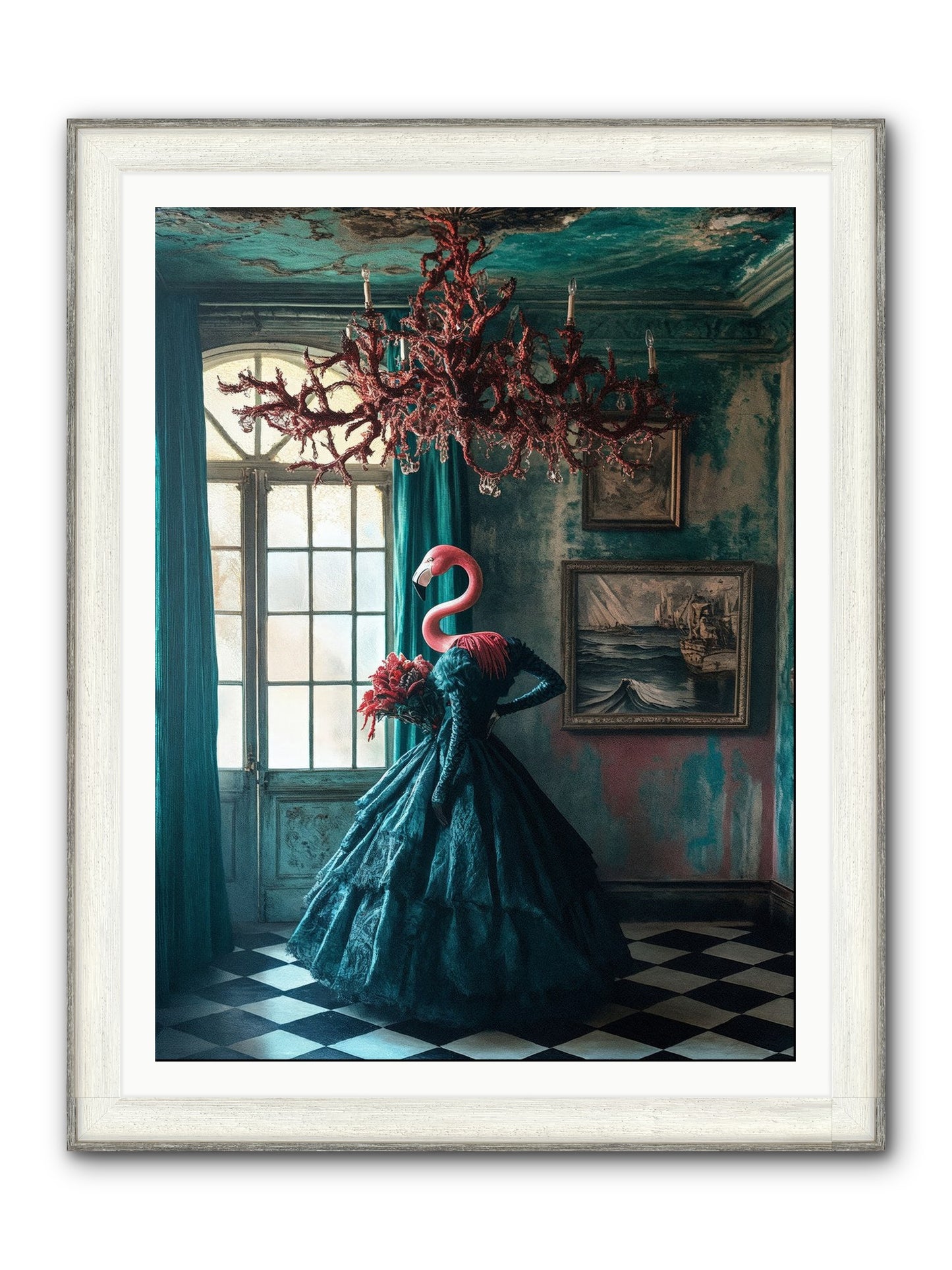 Ballrooms Below Sea Framed Print - Driftwood White 36x48