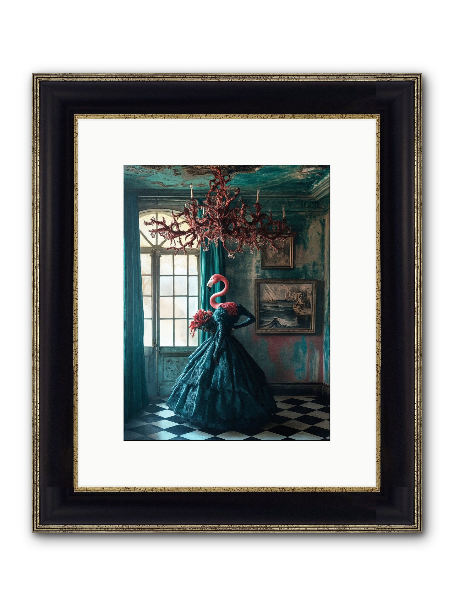 Ballrooms Below Sea Framed Print - Black & Gold 9x12