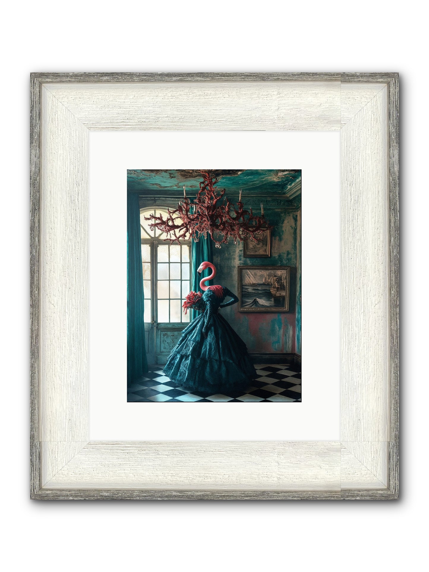 Ballrooms Below Sea Framed Print - Driftwood White 9x12
