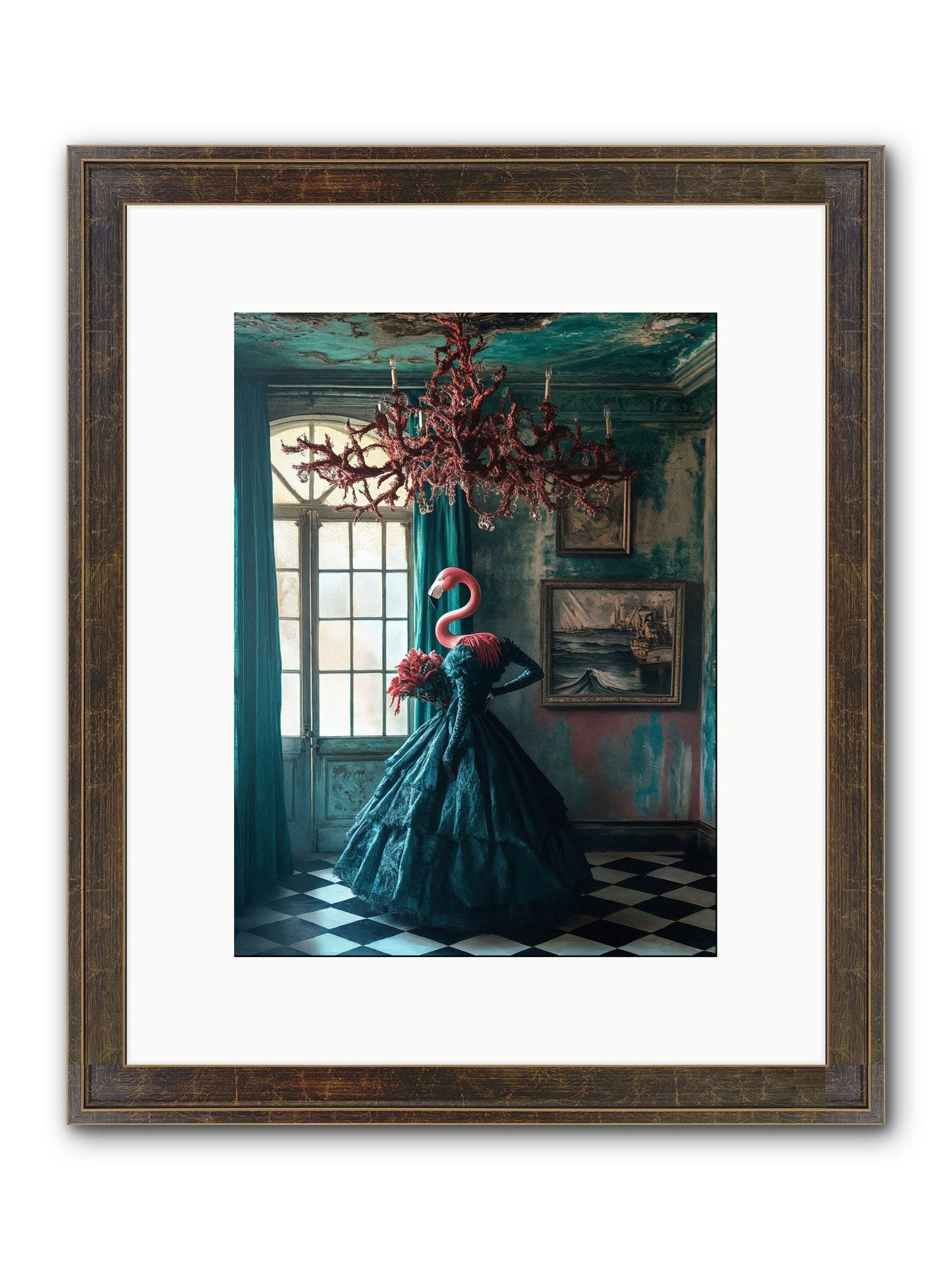Ballrooms Below Sea Framed Print - Slimwoods Black/Gold 9x12