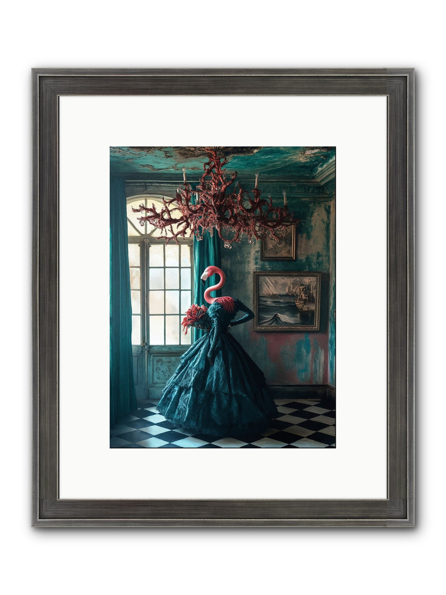 Ballrooms Below Sea Framed Print - Slimwoods Black/Silver 9x12