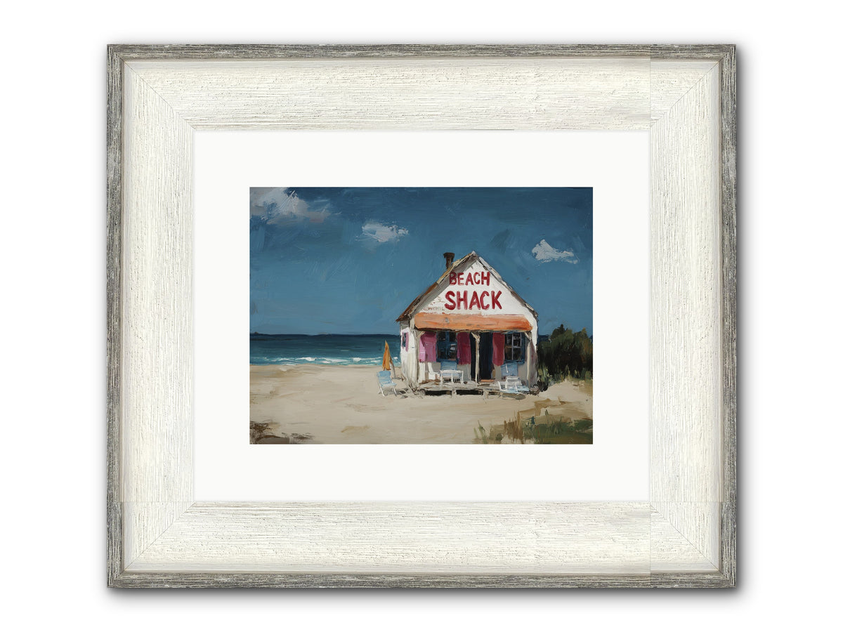 Barefoot Headquarters Framed Print - Driftwood White 12x9