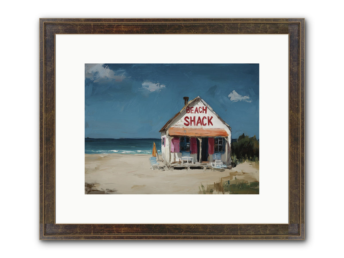 Barefoot Headquarters Framed Print - Slimwoods Black/Gold 12x9