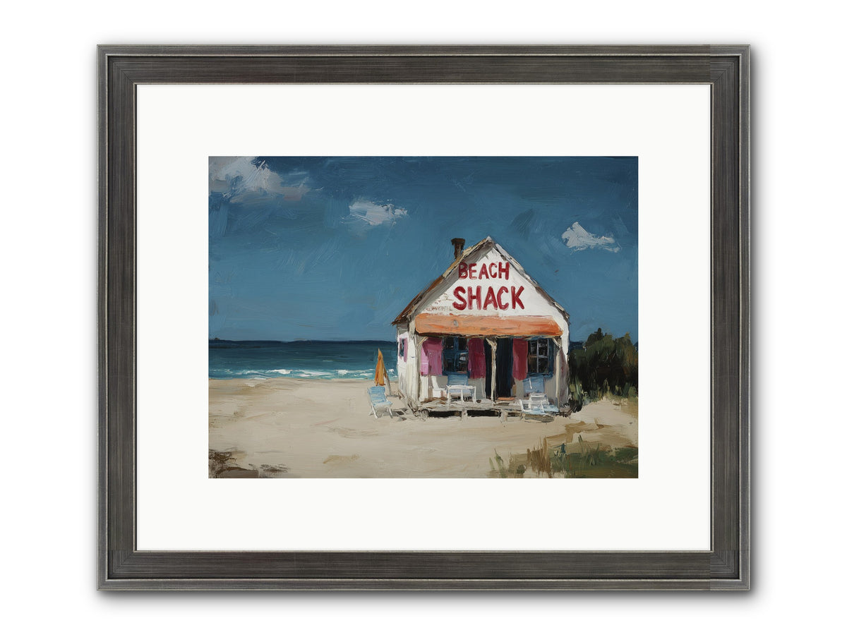 Barefoot Headquarters Framed Print - Slimwoods Black/Silver 12x9