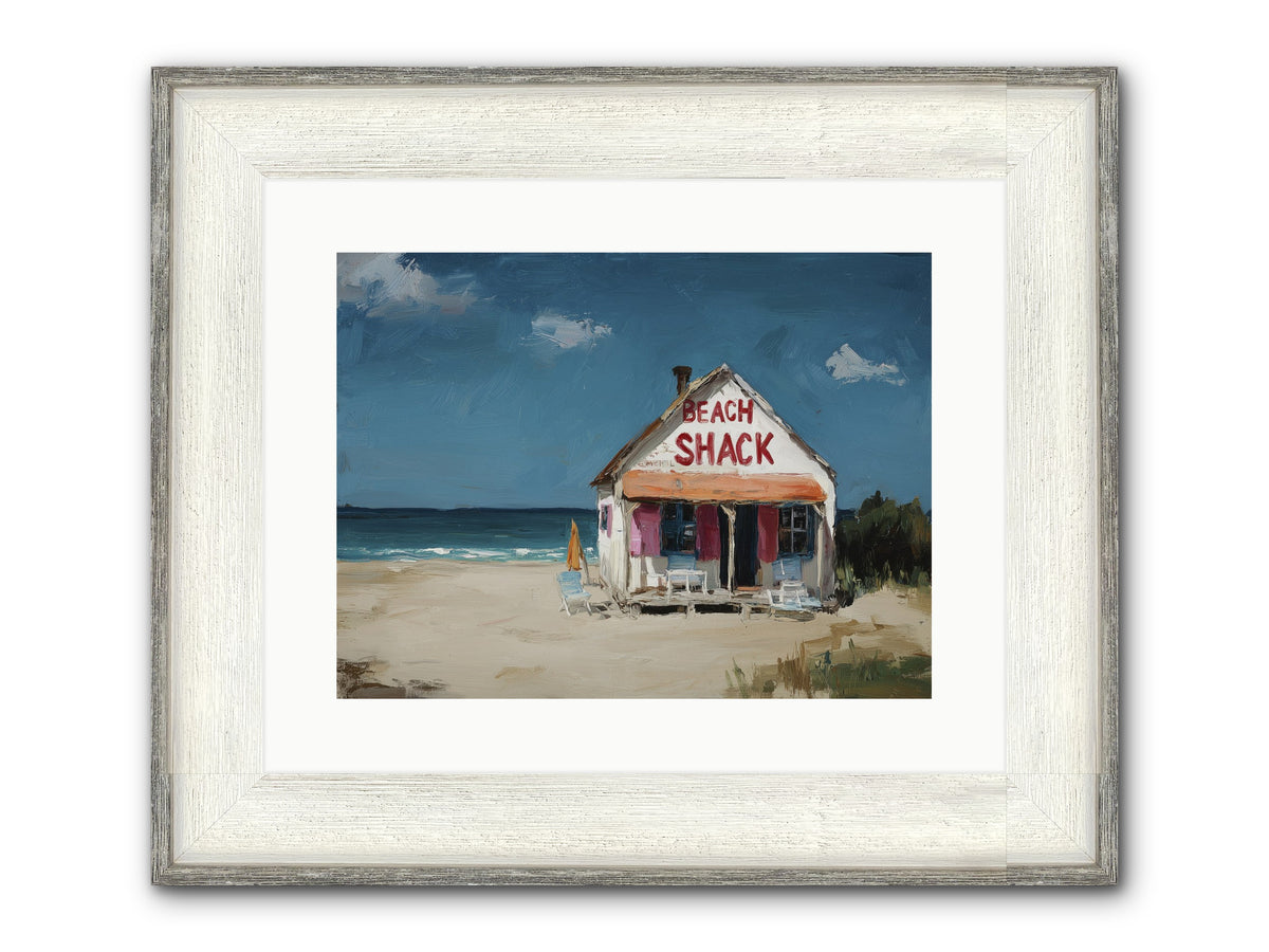 Barefoot Headquarters Framed Print - Driftwood White 16x12