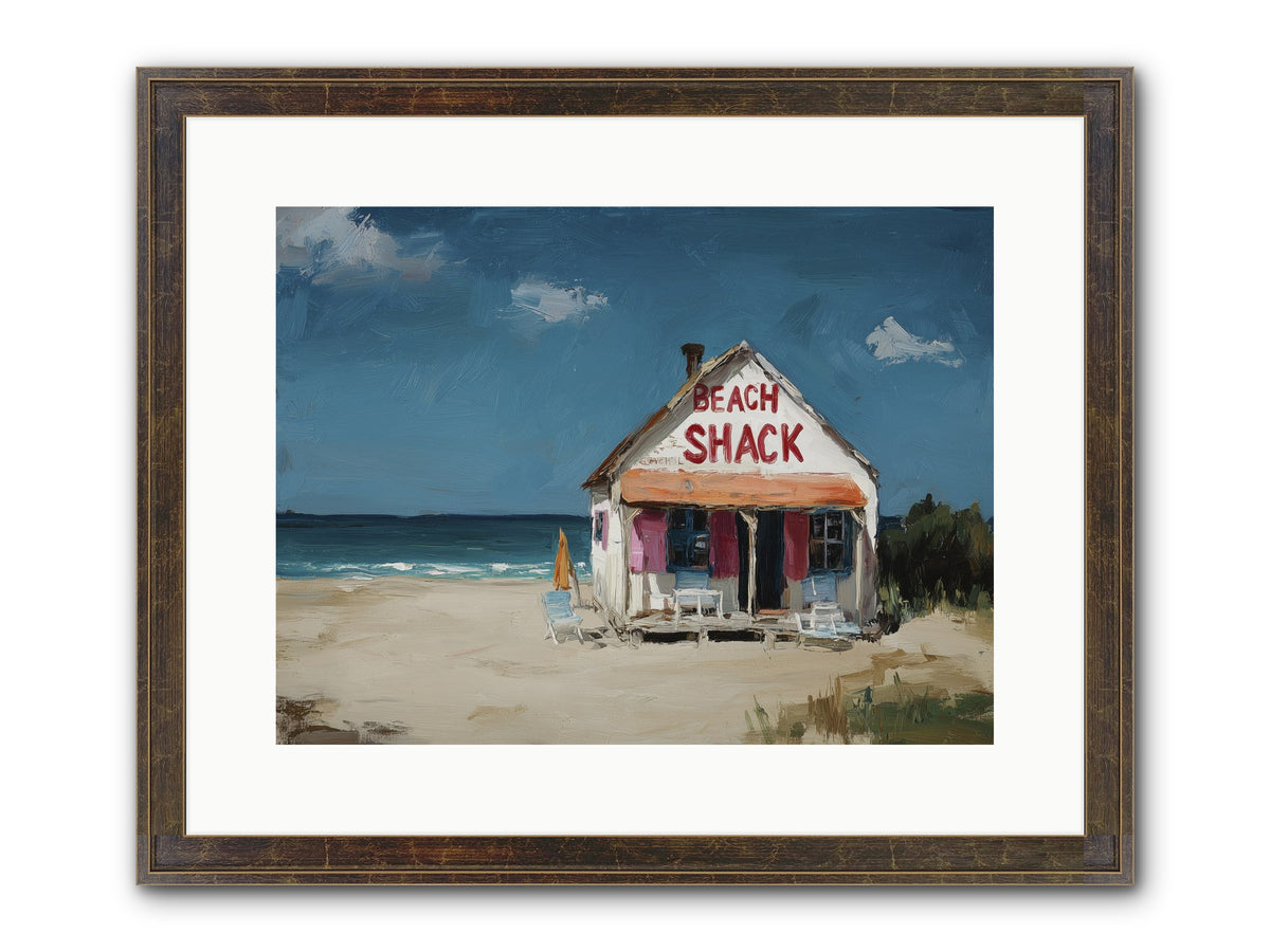 Barefoot Headquarters Framed Print - Slimwoods Black/Gold 16x12