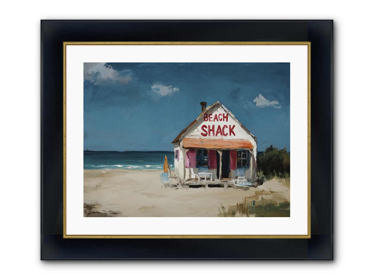 Barefoot Headquarters Framed Print - Wide Black w/Gold 24x18