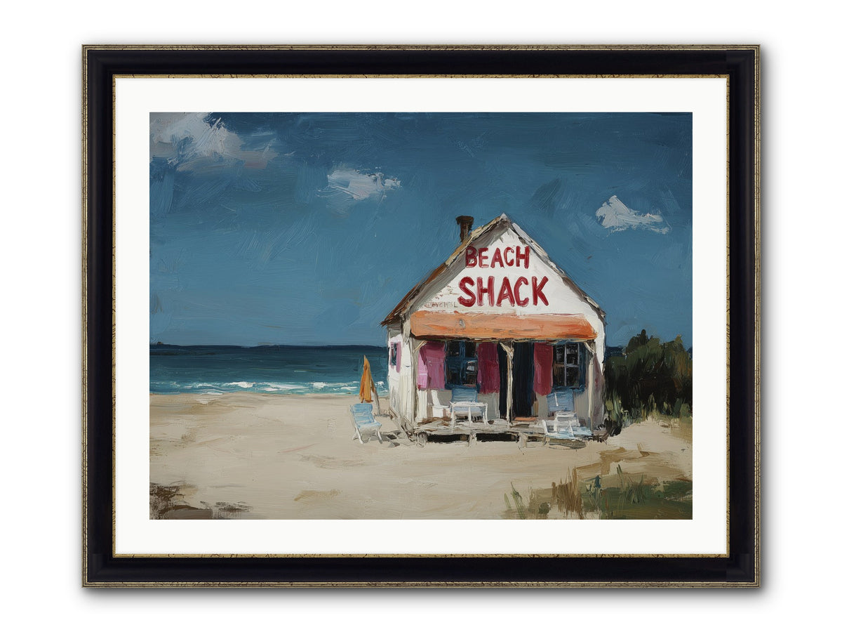 Barefoot Headquarters Framed Print - Black & Gold 32x24