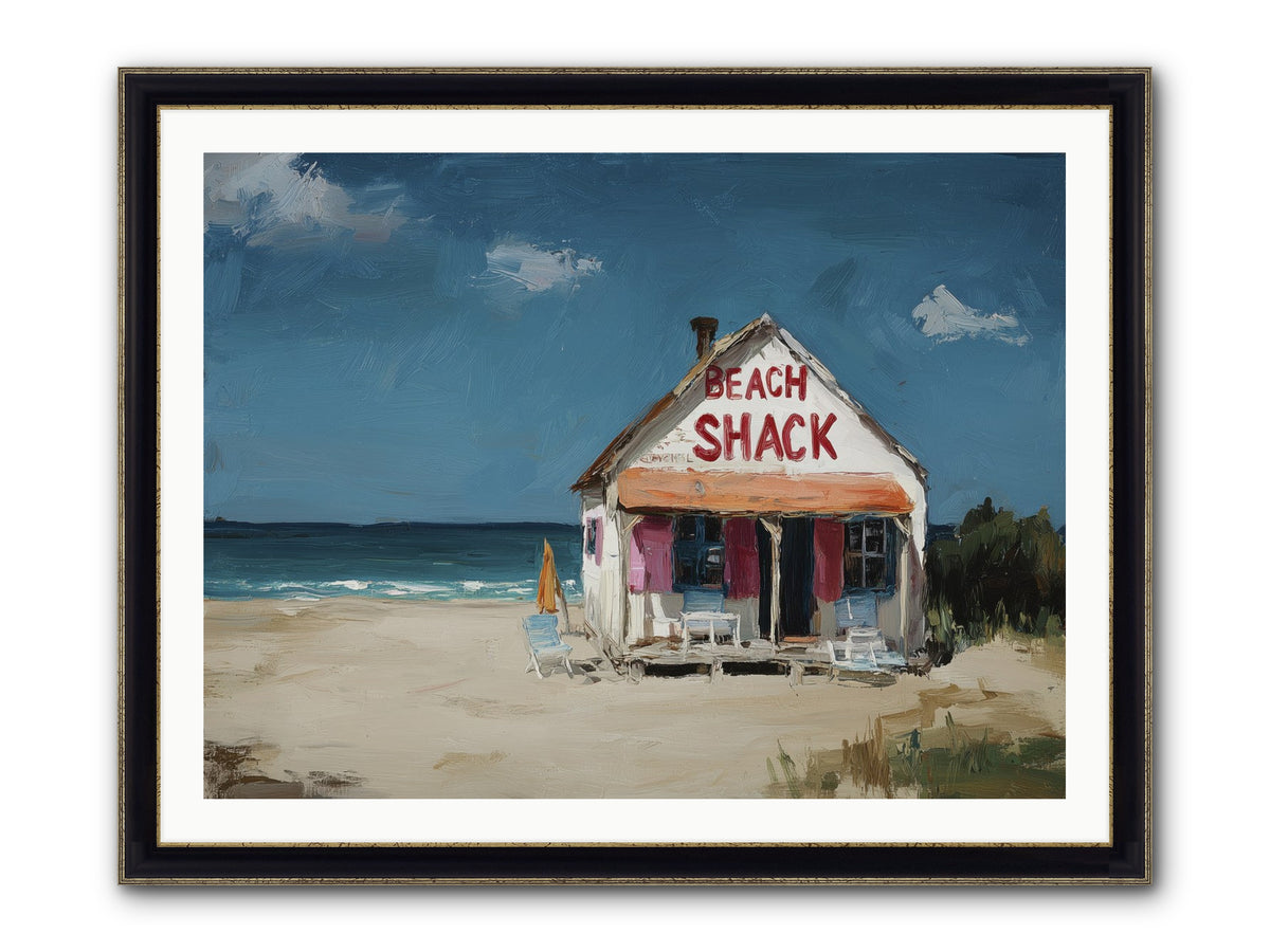 Barefoot Headquarters Framed Print - Black & Gold 40x30