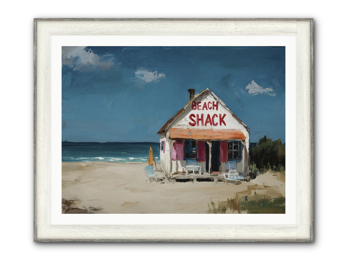 Barefoot Headquarters Framed Print - Driftwood White 40x30