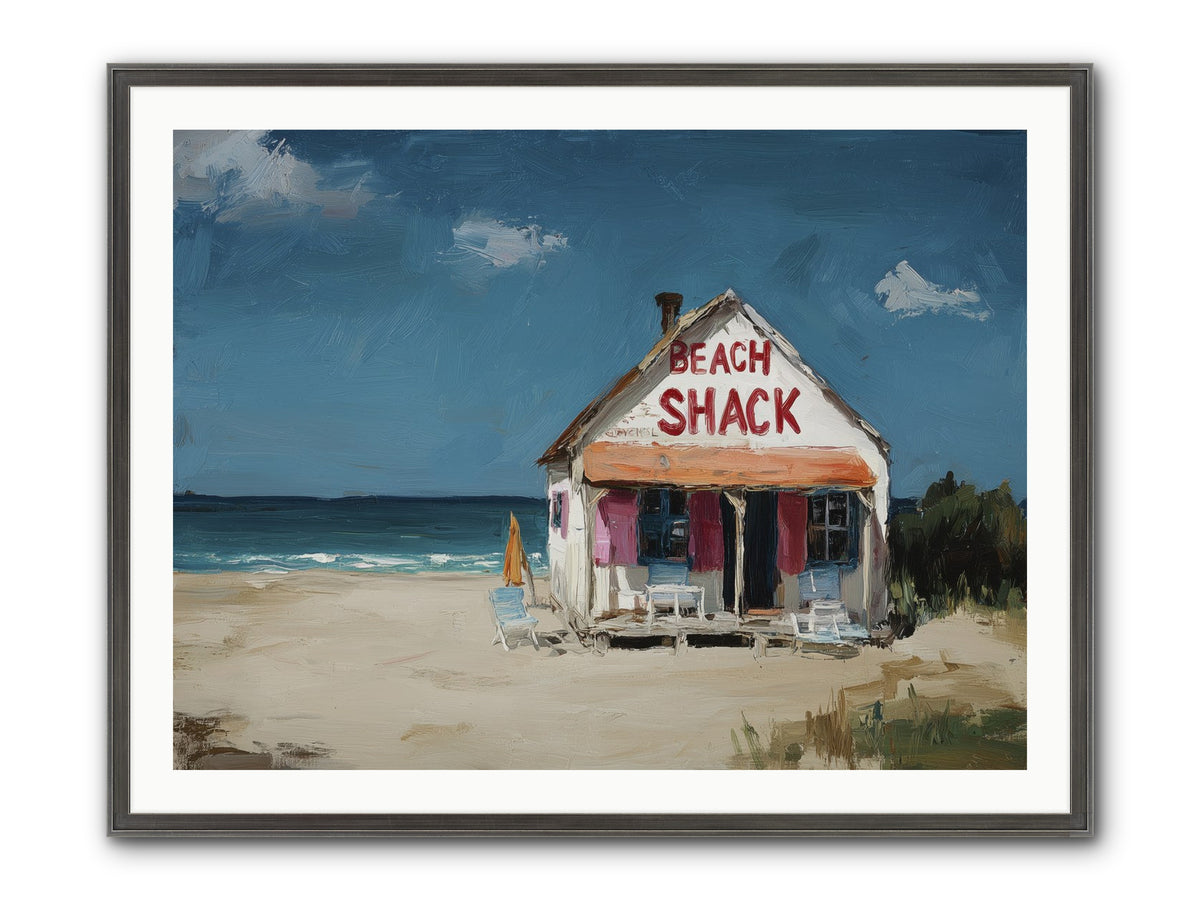 Barefoot Headquarters Framed Print - Slimwoods Black/Silver 40x30