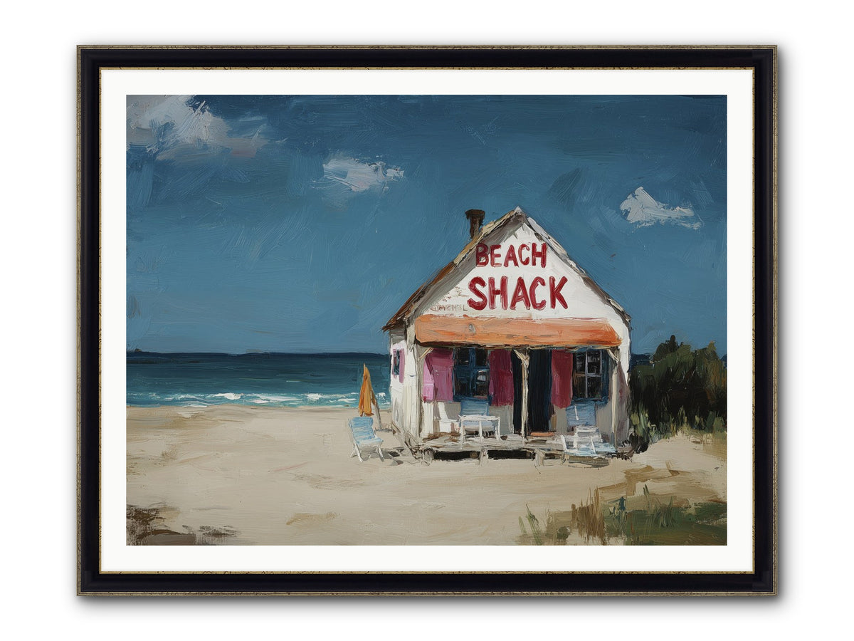 Barefoot Headquarters Framed Print - Black & Gold 48x36