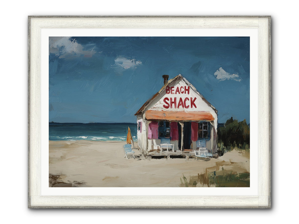 Barefoot Headquarters Framed Print - Driftwood White 48x36