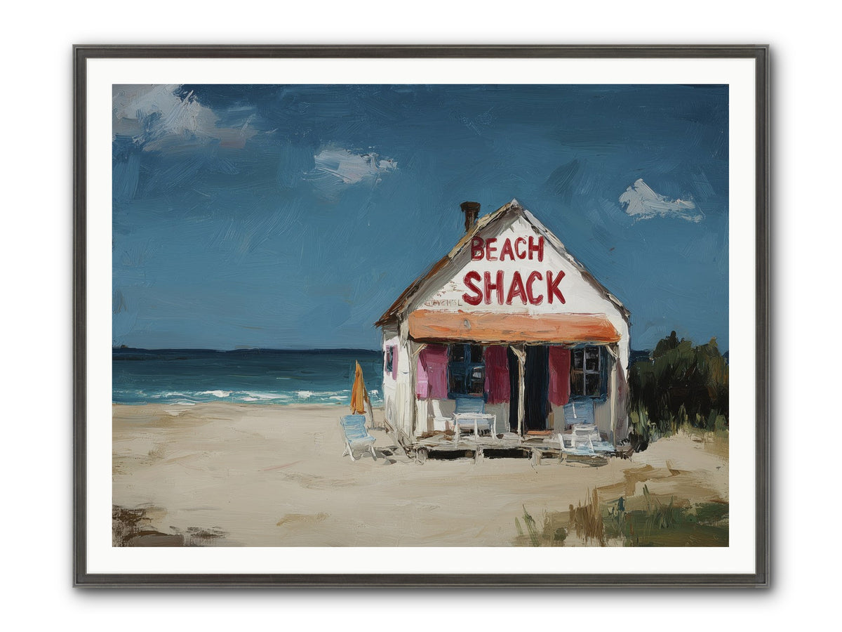 Barefoot Headquarters Framed Print - Slimwoods Black/Silver 48x36