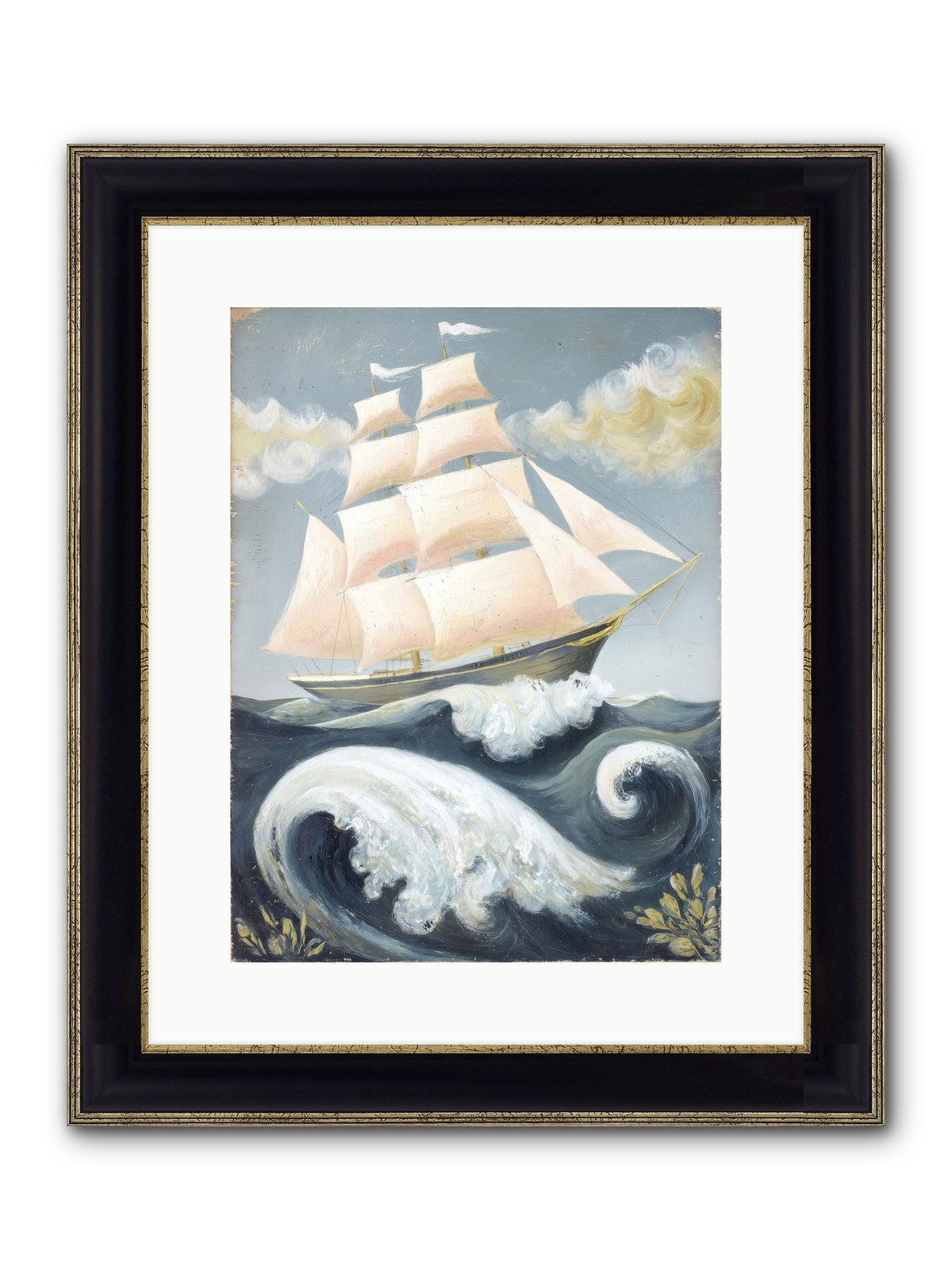 Barnacle Ghost Framed Print - Black & Gold 12x16