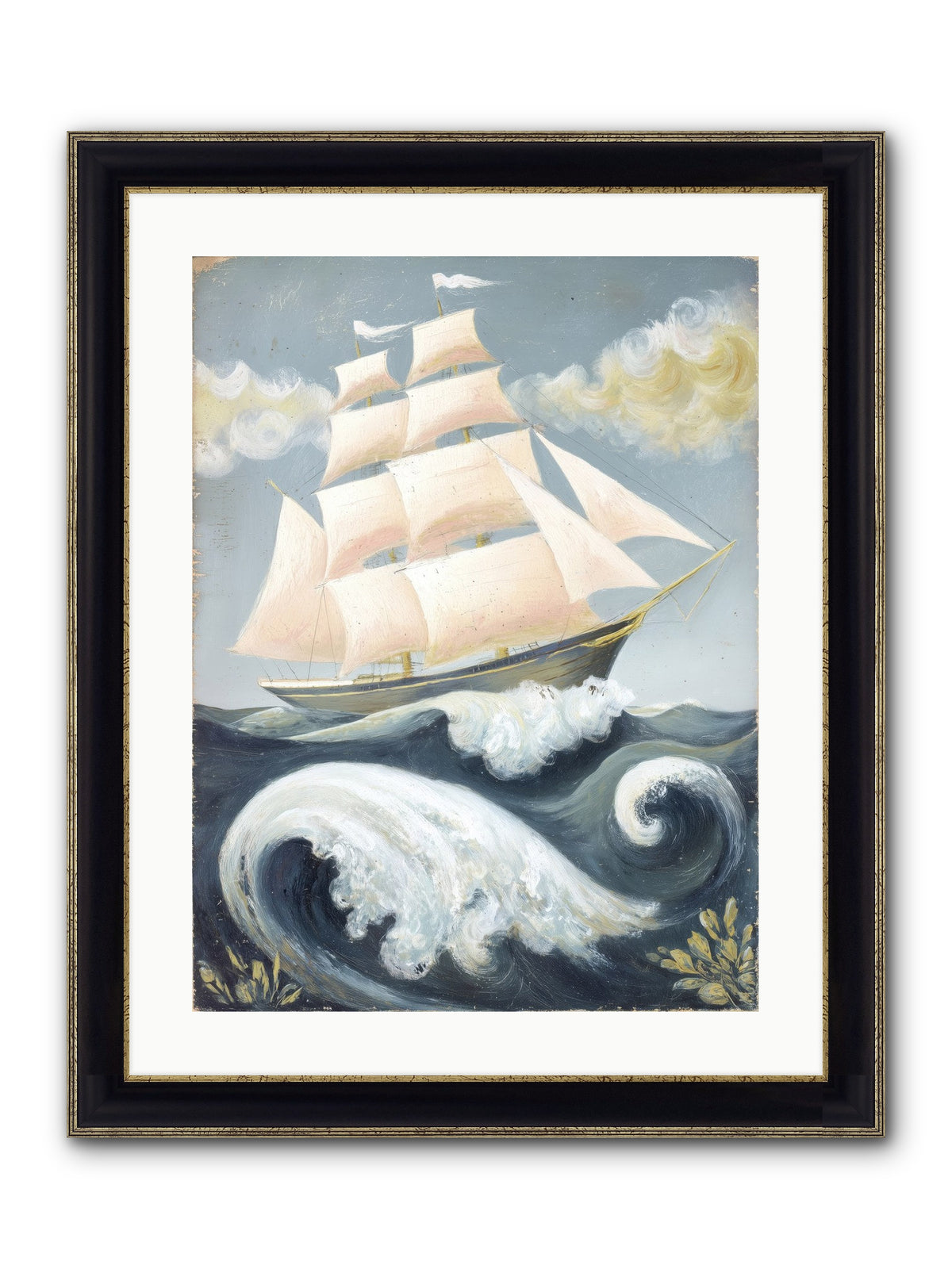 Barnacle Ghost Framed Print - Black & Gold 18x24