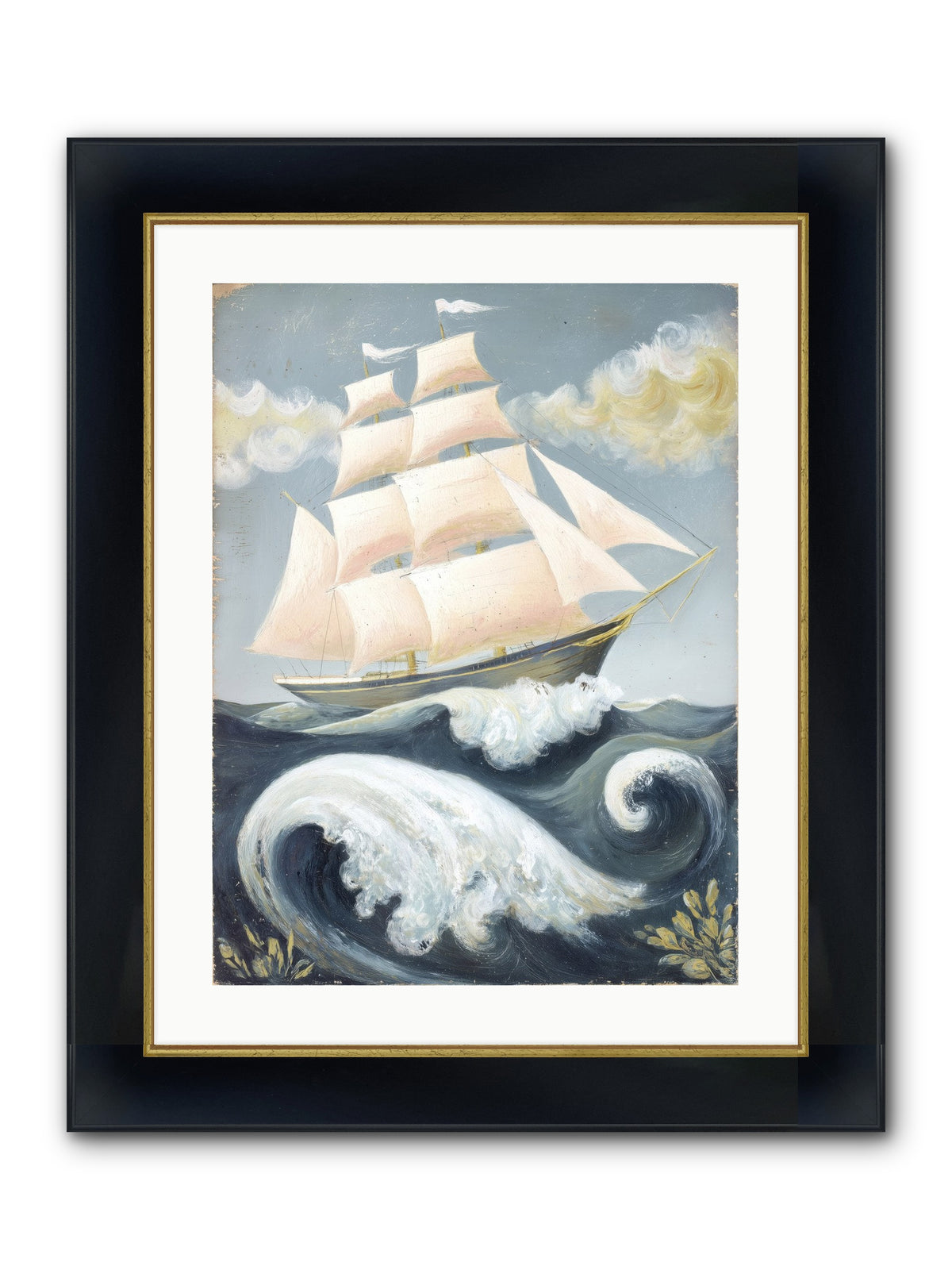 Barnacle Ghost Framed Print - Wide Black w/Gold 18x24
