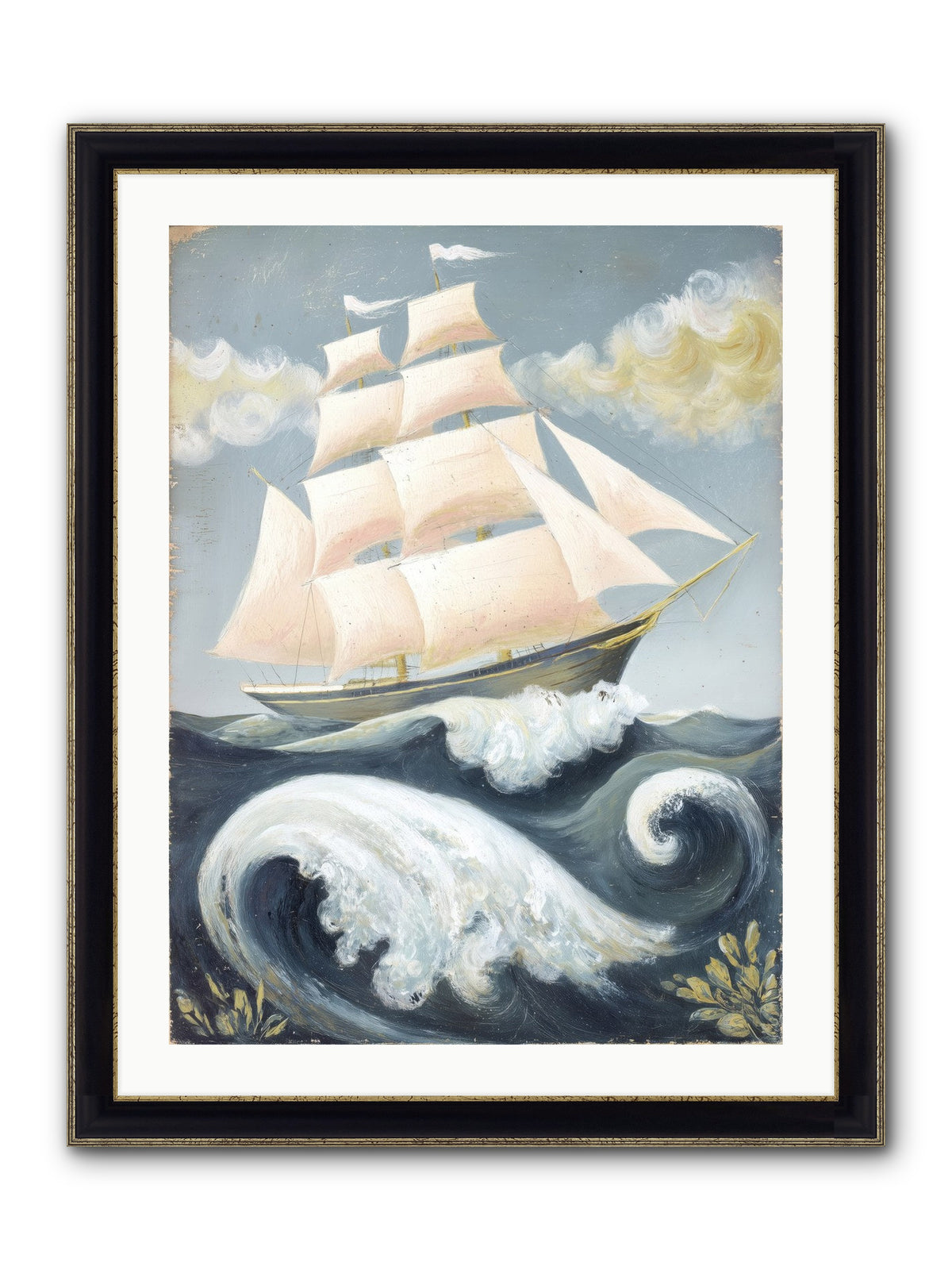 Barnacle Ghost Framed Print - Black & Gold 24x32