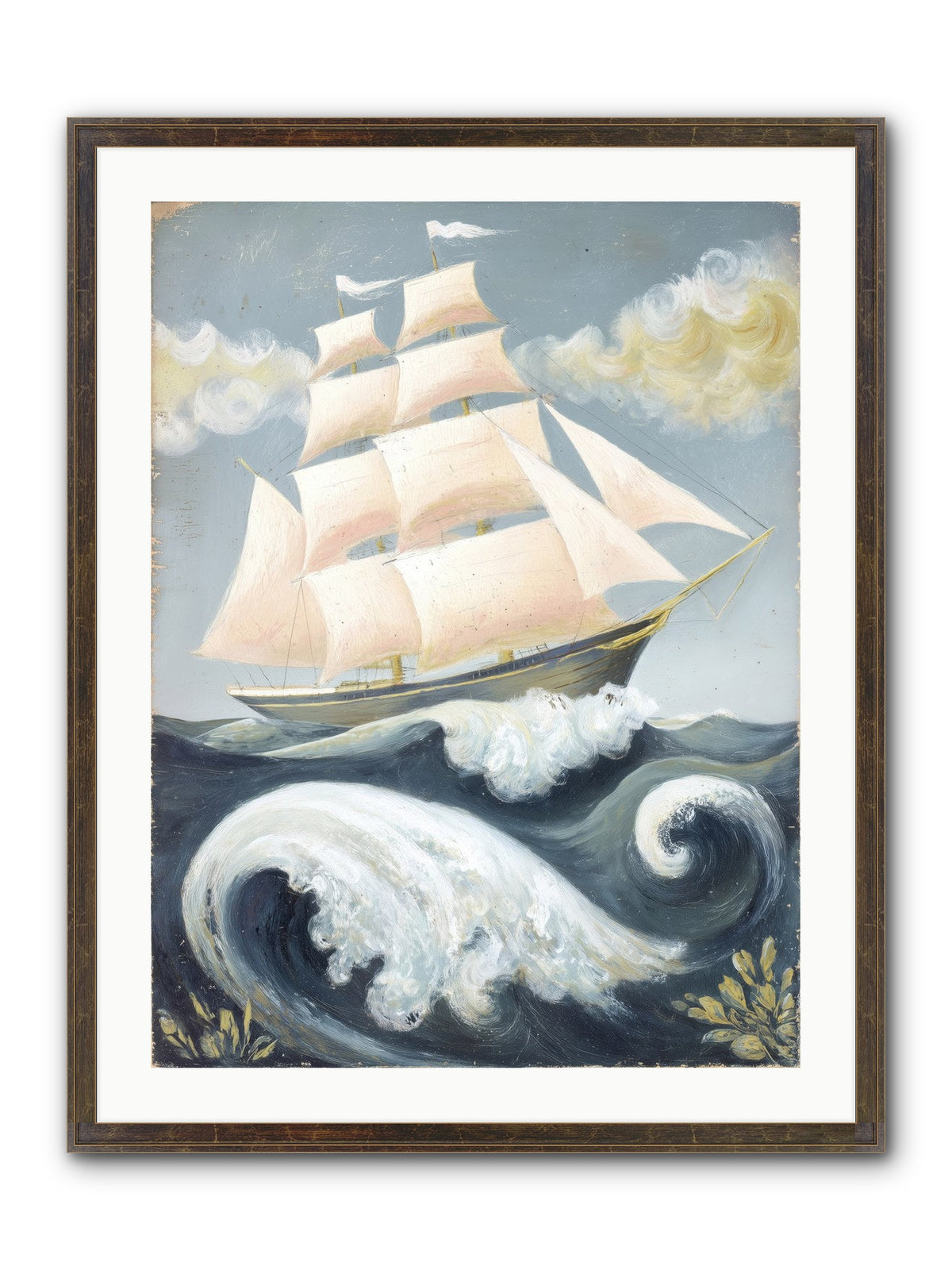 Barnacle Ghost Framed Print - Slimwoods Black/Gold 24x32