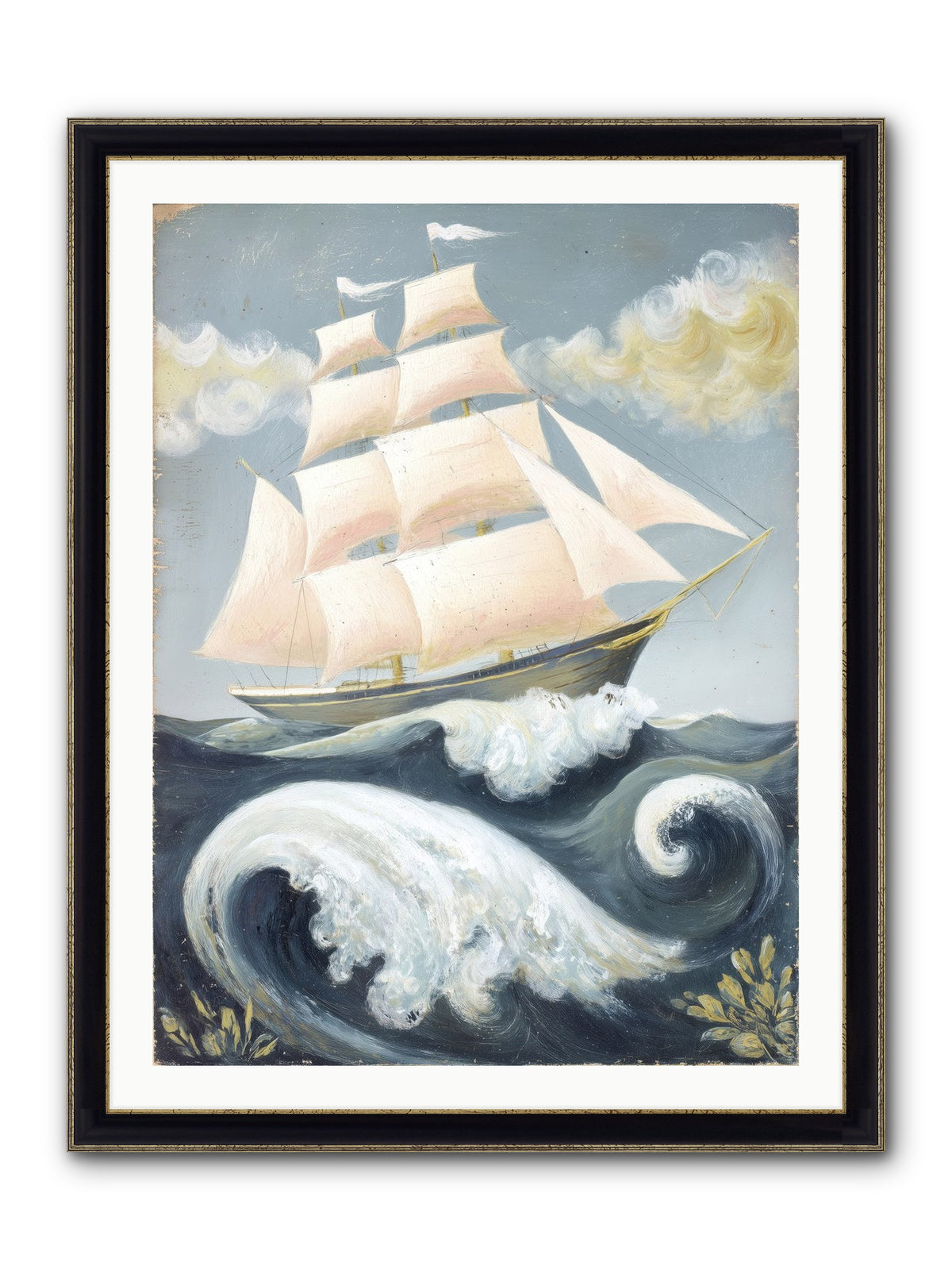 Barnacle Ghost Framed Print - Black & Gold 30x40