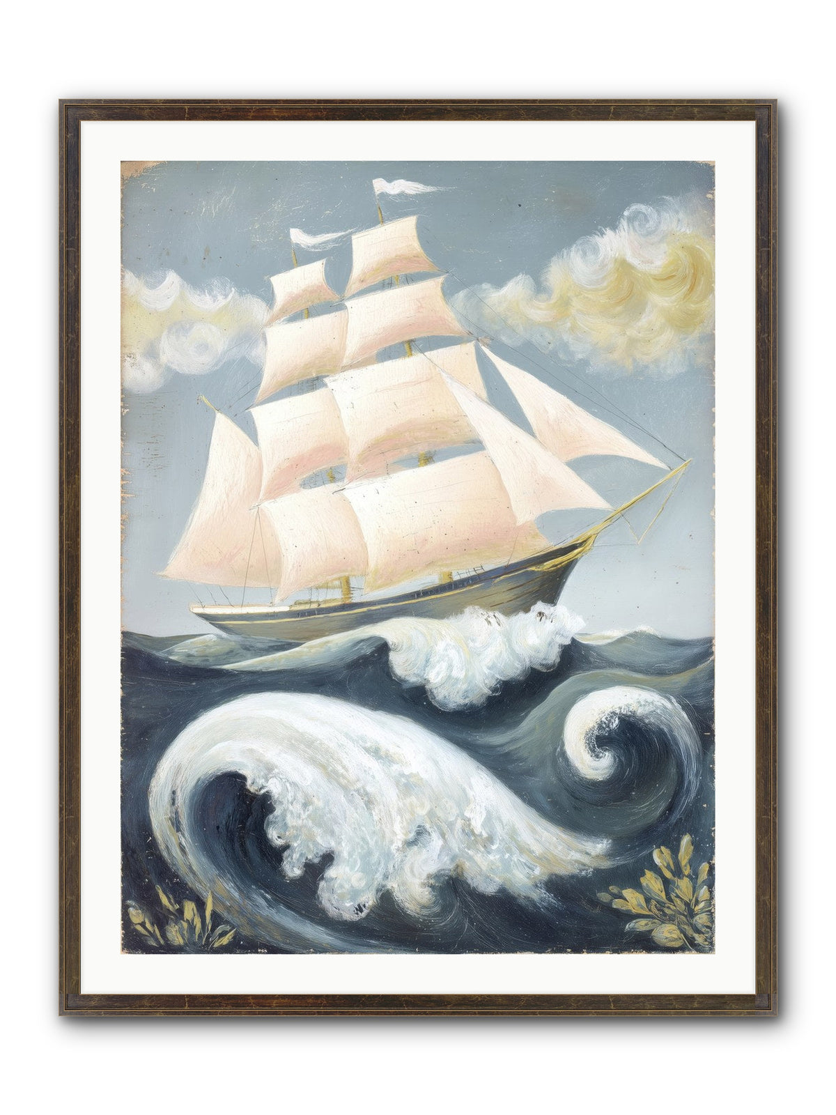 Barnacle Ghost Framed Print - Slimwoods Black/Gold 30x40