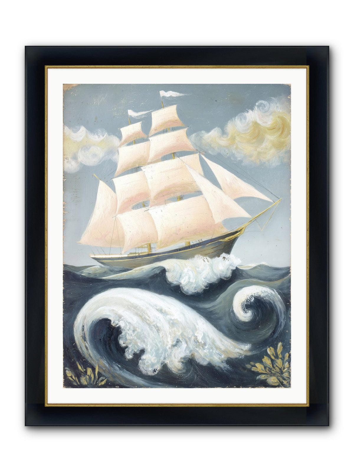 Barnacle Ghost Framed Print - Wide Black w/Gold 30x40