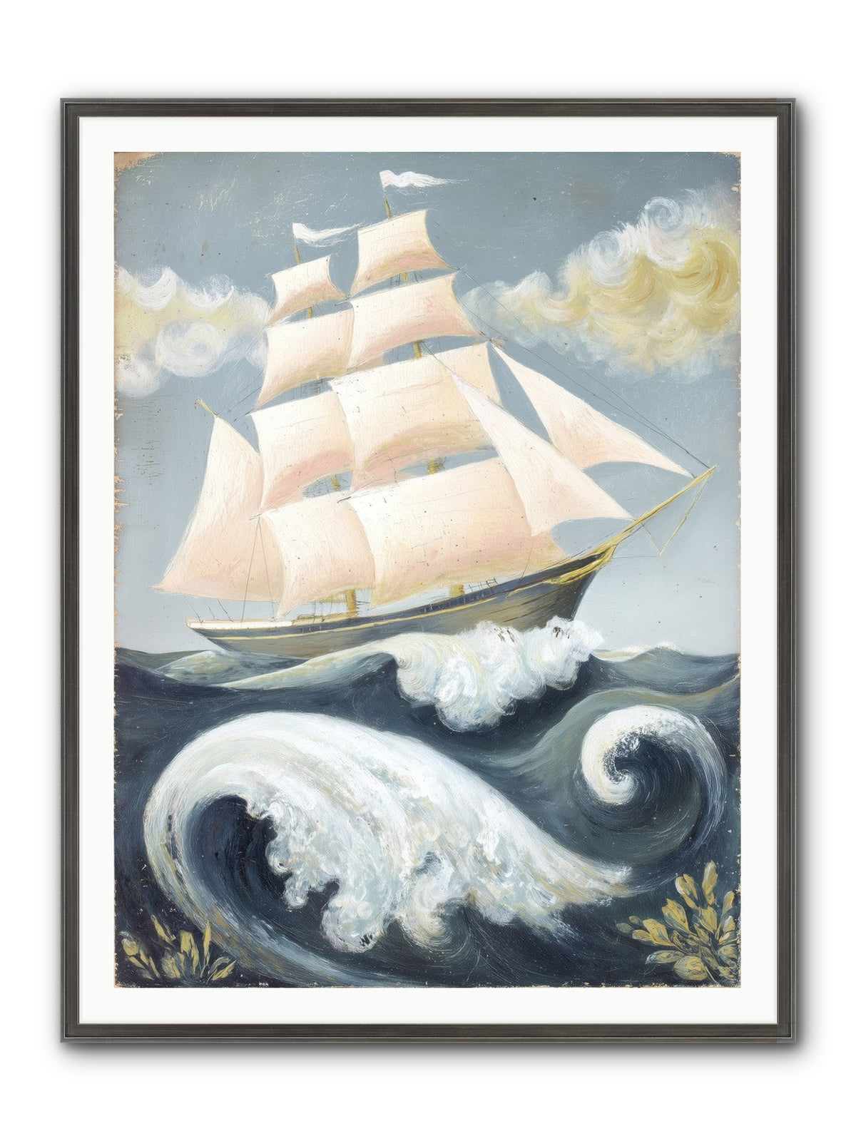 Barnacle Ghost Framed Print - Slimwoods Black/Silver 36x48
