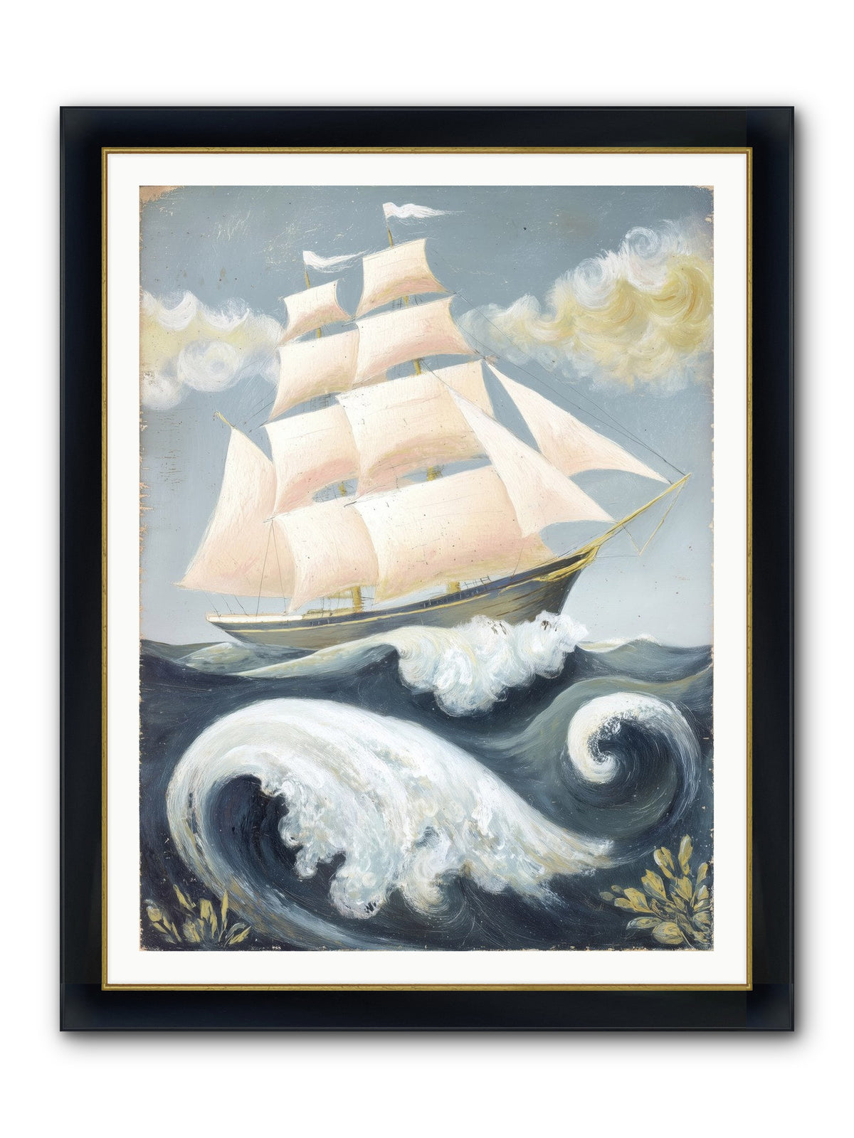 Barnacle Ghost Framed Print - Wide Black w/Gold 36x48