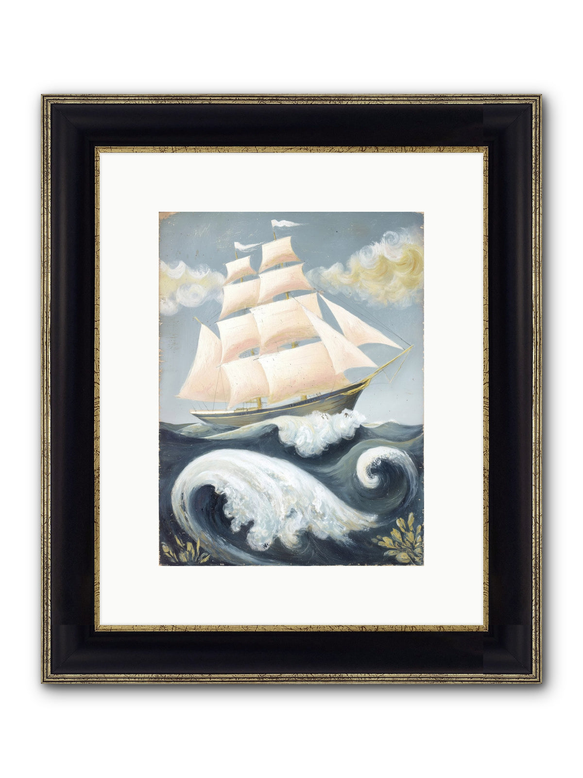 Barnacle Ghost Framed Print - Black & Gold 9x12