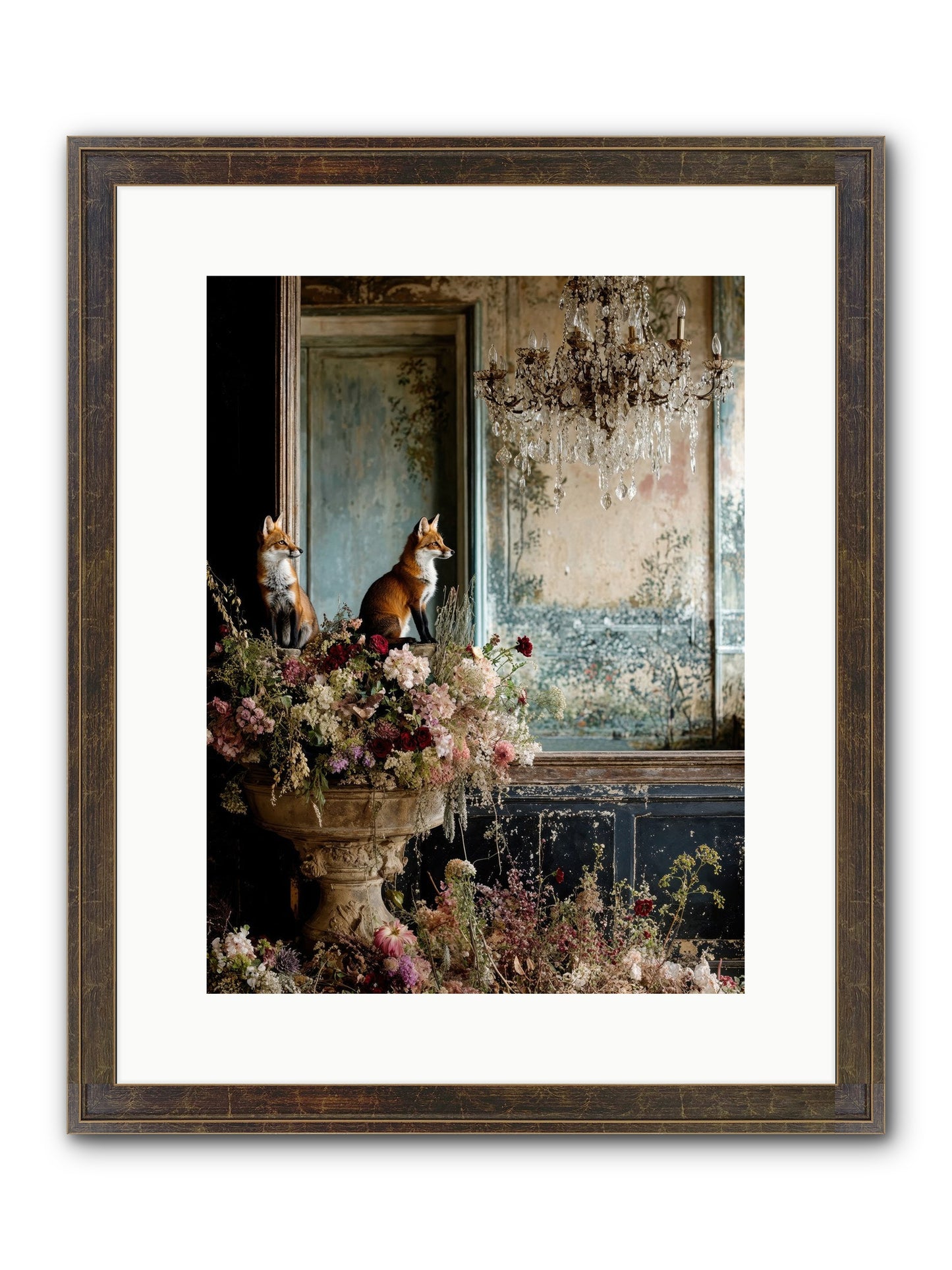 Baroque Wildlife Framed Print - Slimwoods Black/Gold 12x16