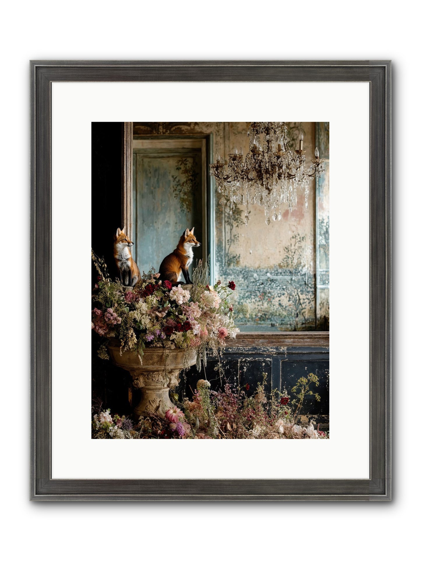 Baroque Wildlife Framed Print - Slimwoods Black/Silver 12x16