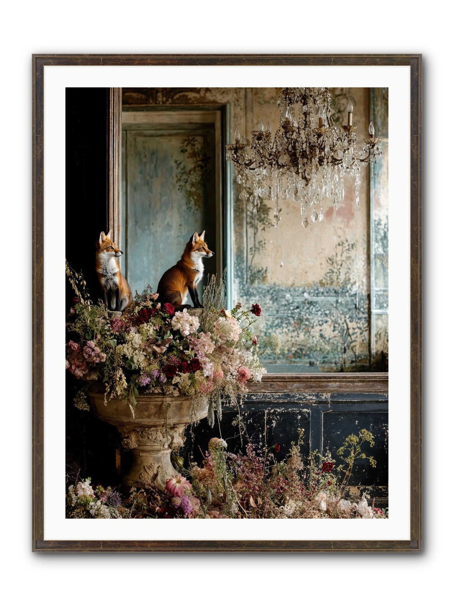 Baroque Wildlife Framed Print - Slimwoods Black/Gold 30x40