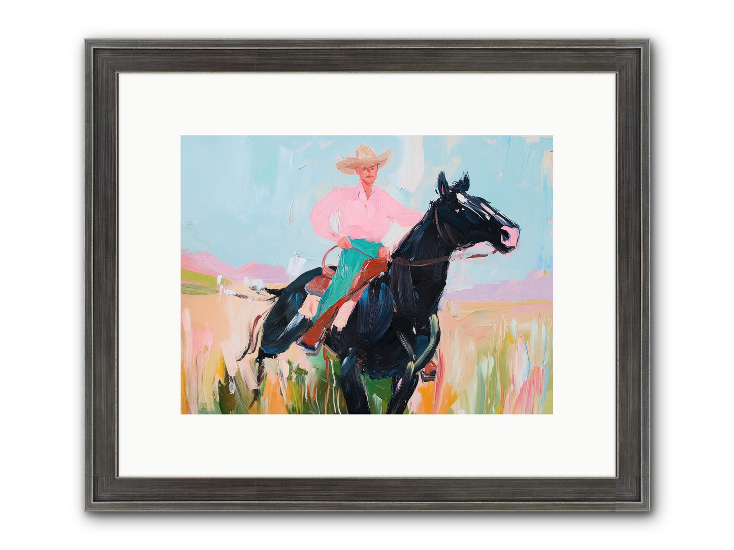 Barrel Racer's Dream Framed Print - Slimwoods Black/Silver 12x9