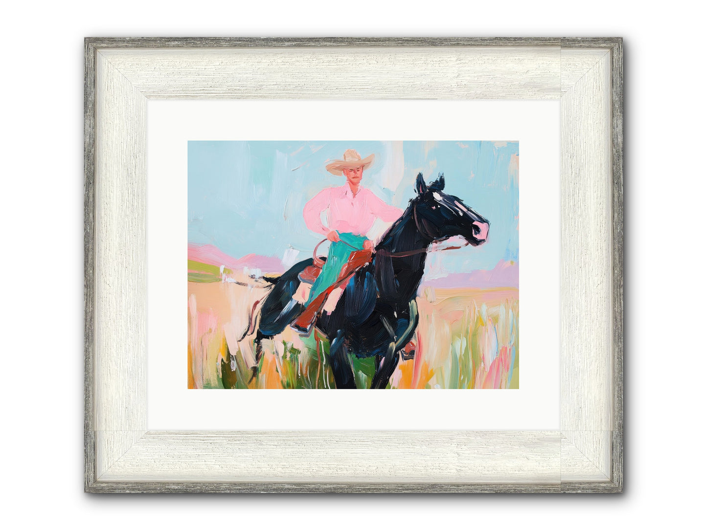 Barrel Racer's Dream Framed Print - Driftwood White 16x12