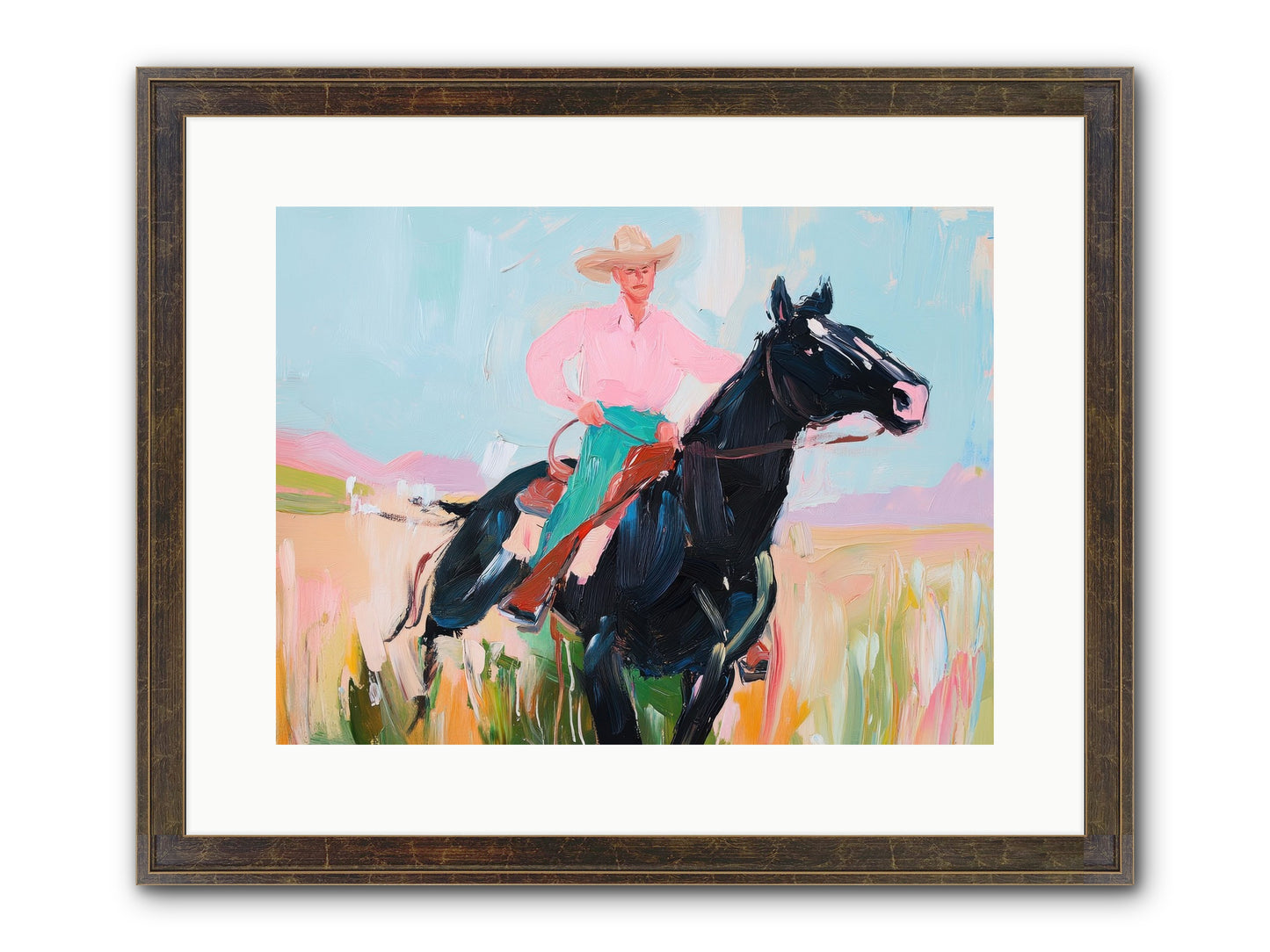 Barrel Racer's Dream Framed Print - Slimwoods Black/Gold 16x12
