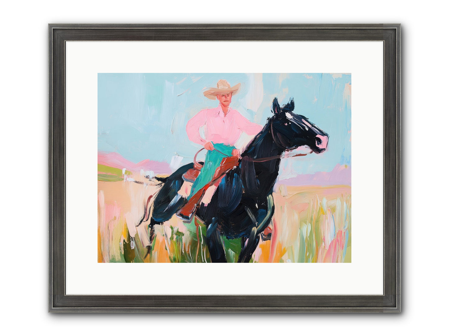 Barrel Racer's Dream Framed Print - Slimwoods Black/Silver 16x12