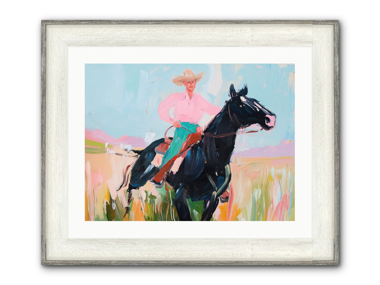Barrel Racer's Dream Framed Print - Driftwood White 24x18