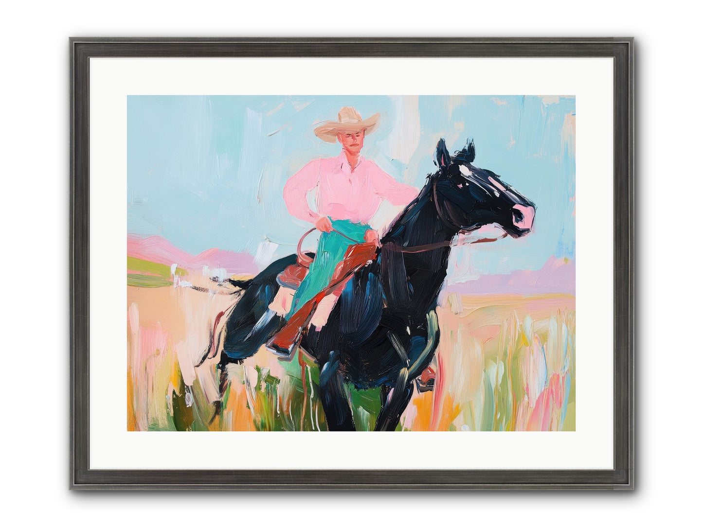 Barrel Racer's Dream Framed Print - Slimwoods Black/Silver 24x18