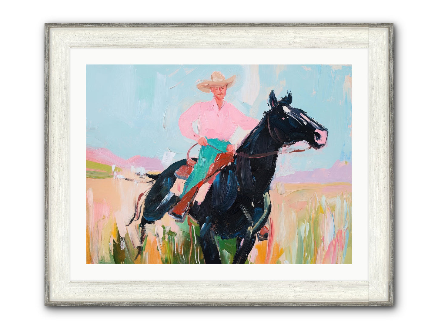 Barrel Racer's Dream Framed Print - Driftwood White 32x24