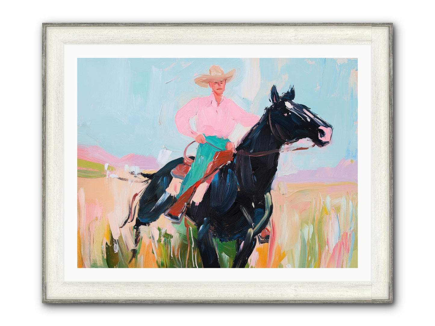 Barrel Racer's Dream Framed Print - Driftwood White 40x30